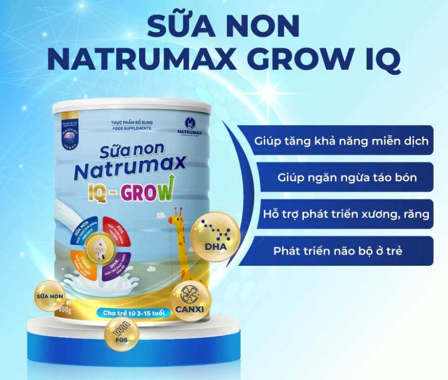 Công dụng của Sữa non Natrumax IQ Grow