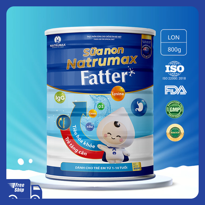 Sữa non Natrumax Fatter 800g giúp trẻ tăng cân, tiêu hóa tốt