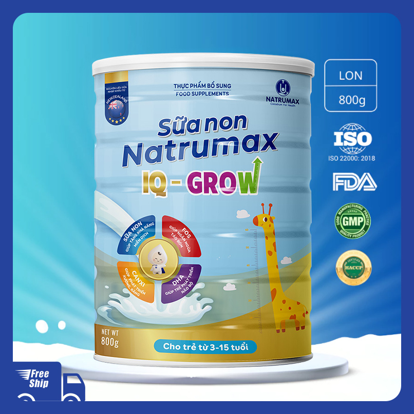 Sữa non Natrumax IQ Grow 800g giúp phát triển trí não, chiều cao